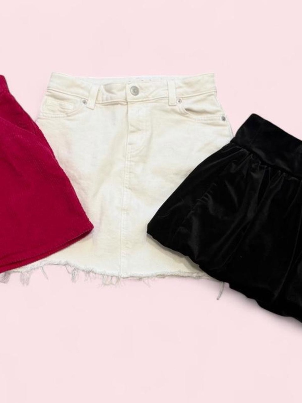 Girls Size 10/12 Skirt Bundle | Denim Corduroy Velvet